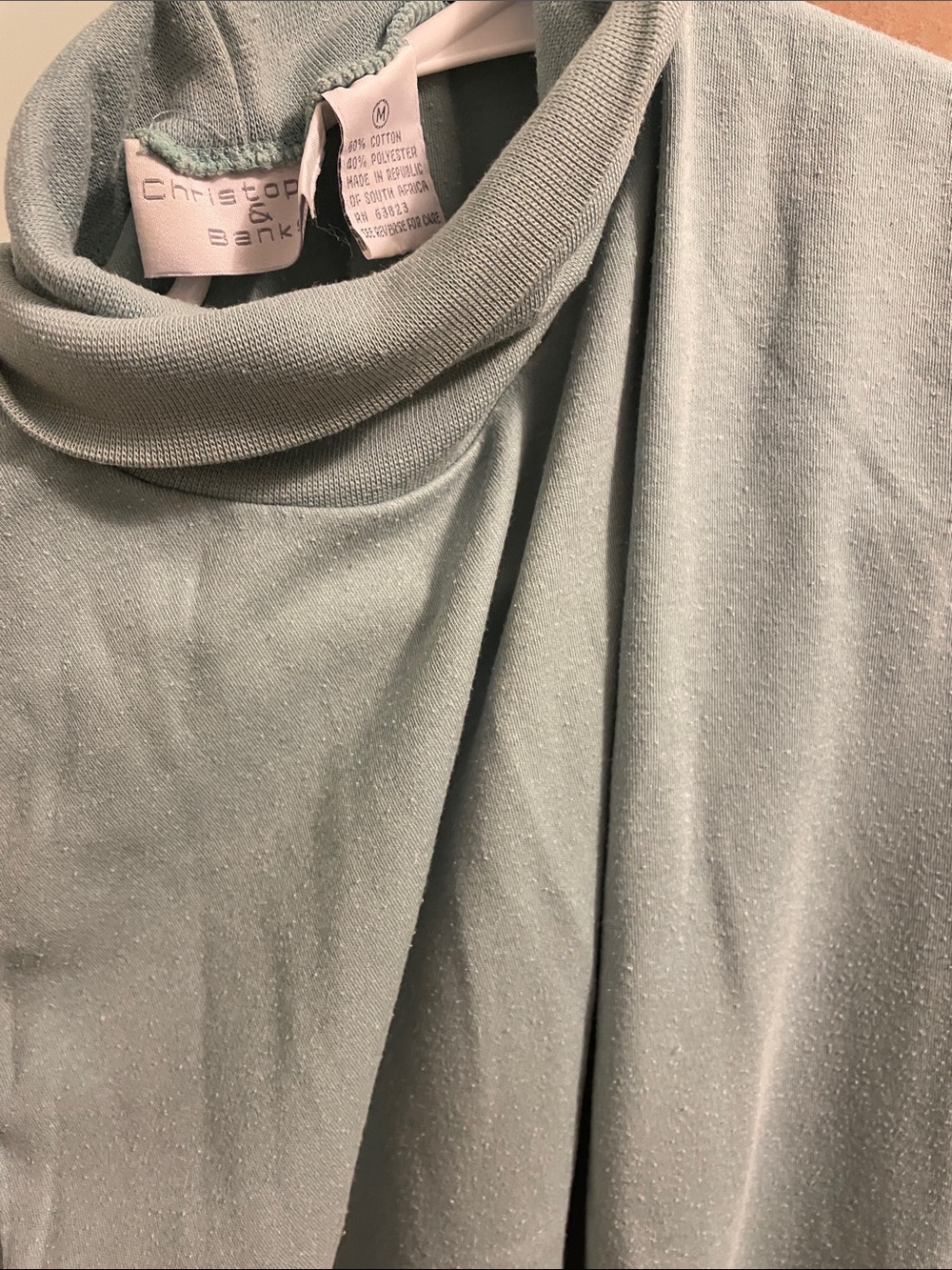 Christopher & Banks Sage Green Cowl Neck Knit Top
